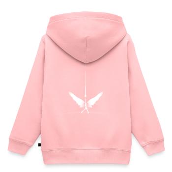 Obtenir des ailes - Sweat Premium à capuche enfant bio - rose - Dos - AI Model Kid Female (0cm)