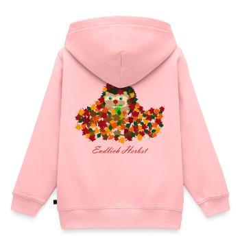 Endlich Herbst Igel Farbenfroh Drachen Geschenk - Kinder Premium Organic Hoodie - Rosa - Hinten - AI Model Kid Female (0cm)