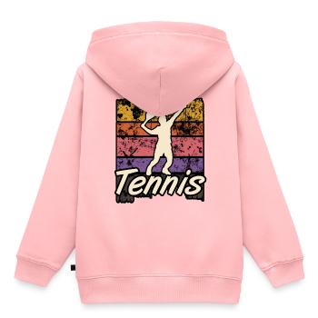 Tennis - Kinder Premium Organic Hoodie - Rosa - Hinten - AI Model Kid Female (0cm)