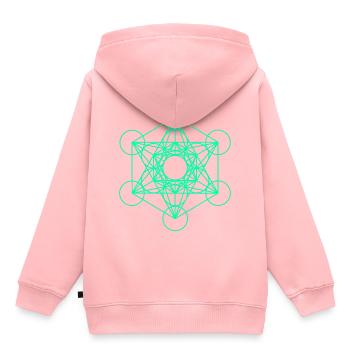 Metatrons Würfel 10 - Kinder Premium Organic Hoodie - Rosa - Hinten - AI Model Kid Female (0cm)