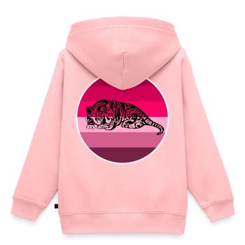 tigre - Sweat Premium à capuche enfant bio - rose - Dos - AI Model Kid Female (0cm)