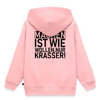 Machen ist wie wollen nur krasser! - Kinder Premium Organic Hoodie - Rosa - Hinten - AI Model Kid Female (0cm)
