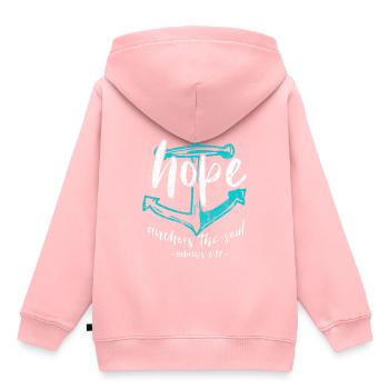 Hope Bible verse - Kids Premium Organic Hoodie - rose - Back - AI Model Kid Female (0cm)