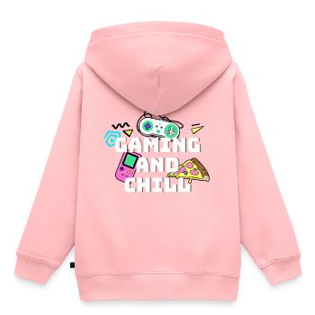 gaming and chill - Kids Premium Organic Hoodie - rose - Back - AI Model Kid Female (0cm)