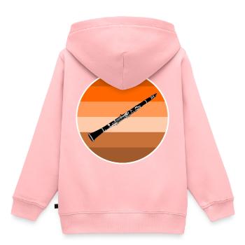 Klarinette - Kinder Premium Organic Hoodie - Rosa - Hinten - AI Model Kid Female (0cm)