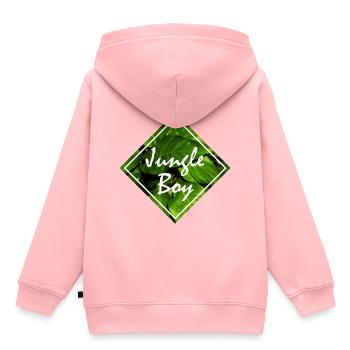 garçon de la jungle feuilles de la jungle garçon - Sweat Premium à capuche enfant bio - rose - Dos - AI Model Kid Female (0cm)