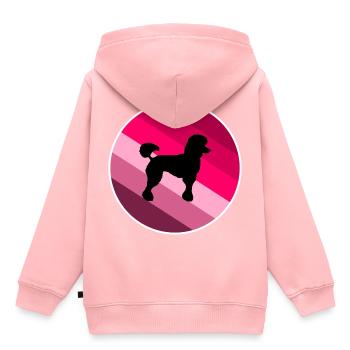 Pudel - Kinder Premium Organic Hoodie - Rosa - Hinten - AI Model Kid Female (0cm)