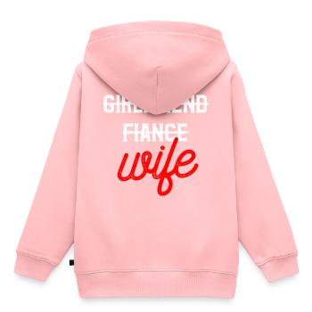 ehefrau spruch - Kinder Premium Organic Hoodie - Rosa - Hinten - AI Model Kid Female (0cm)