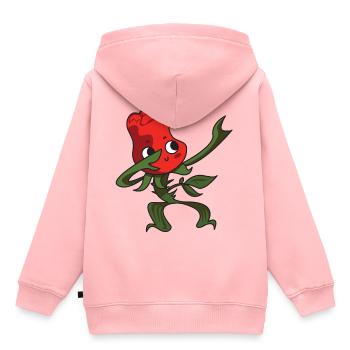 rose blume tanzen - Kinder Premium Organic Hoodie - Rosa - Hinten - AI Model Kid Female (0cm)