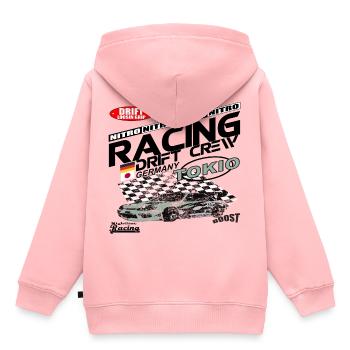 Racing « Drifting » - Sweat Premium à capuche enfant bio - rose - Dos - AI Model Kid Female (0cm)