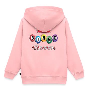 bingo reine t-shirt reine de bingo - Sweat Premium à capuche enfant bio - rose - Dos - AI Model Kid Female (0cm)