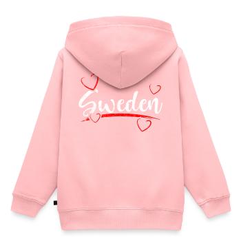 Suède coeur Suède - Sweat Premium à capuche enfant bio - rose - Dos - AI Model Kid Female (0cm)