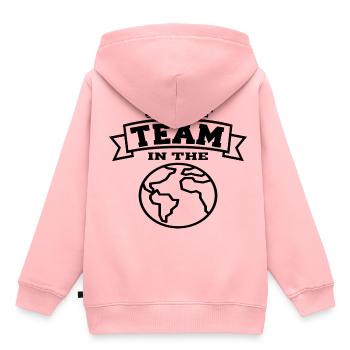 TEAM - Kinder Premium Organic Hoodie - Rosa - Hinten - AI Model Kid Female (0cm)