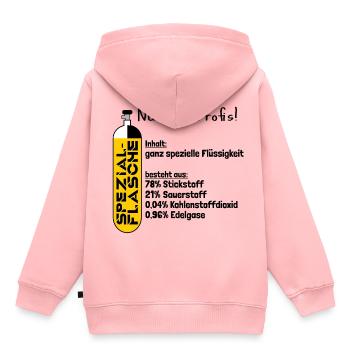 Spezialflasche mit der ganz speziellen Flüssigkeit - Kinder Premium Organic Hoodie - Rosa - Hinten - AI Model Kid Female (0cm)