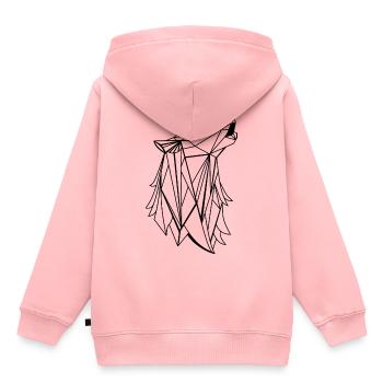 Geometric Wolf - Kinder Premium Organic Hoodie - Rosa - Hinten - AI Model Kid Female (0cm)