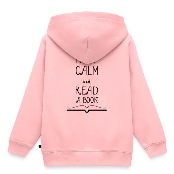 0275 Bleib ruhig und lies ein Buch - Kinder Premium Organic Hoodie - Rosa - Hinten - AI Model Kid Female (0cm)