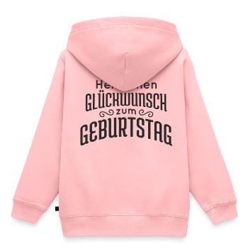 Geburtstagswünsche Glückwünsche Happy Birthday - Kinder Premium Organic Hoodie - Rosa - Hinten - AI Model Kid Female (0cm)