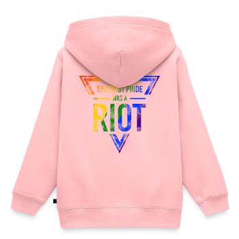 First Pride était une émeute LGBT Stonewall CSD Gay - Sweat Premium à capuche enfant bio - rose - Dos - AI Model Kid Female (0cm)