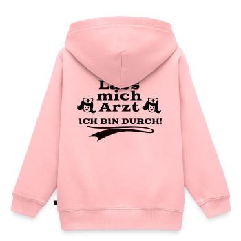 Lass mich Arzt - Ich bin durch - Kinder Premium Organic Hoodie - Rosa - Hinten - AI Model Kid Female (0cm)