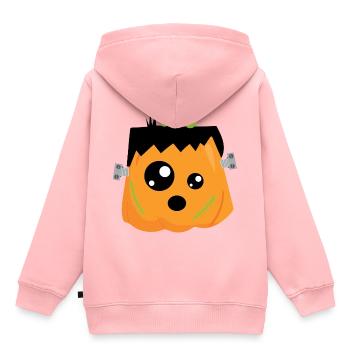 citrouille - Sweat Premium à capuche enfant bio - rose - Dos - AI Model Kid Female (0cm)