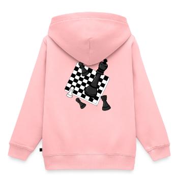 Schach - Kinder Premium Organic Hoodie - Rosa - Hinten - AI Model Kid Female (0cm)