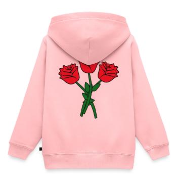 Blumenstrauss rote Rosen - Kinder Premium Organic Hoodie - Rosa - Hinten - AI Model Kid Female (0cm)