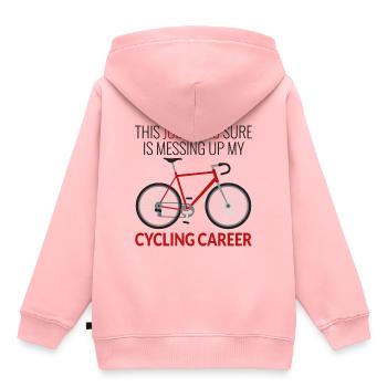 Job Sache ist Messing Up meine Radsportkarriere - Kinder Premium Organic Hoodie - Rosa - Hinten - AI Model Kid Female (0cm)
