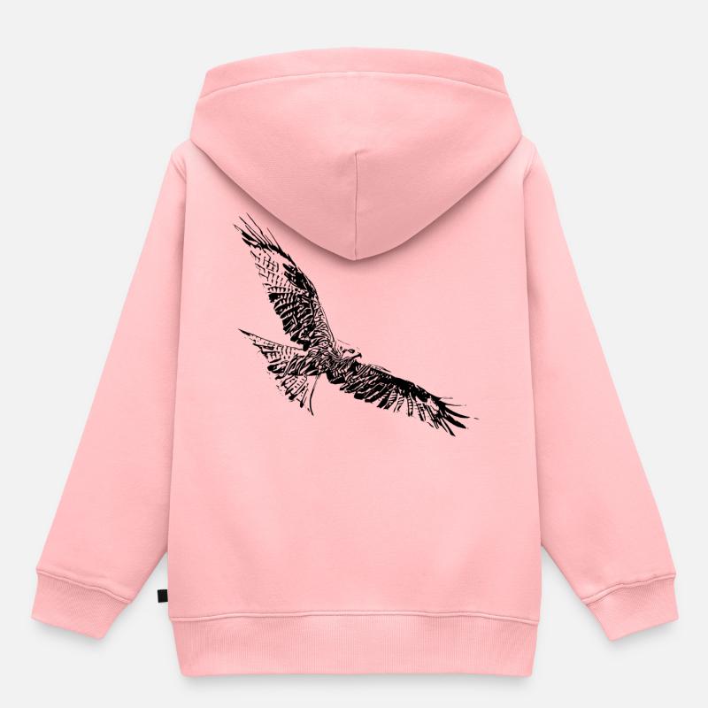 faucon - Sweat Premium à capuche enfant bio - rose