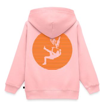 Dirt Bike - Kinder Premium Organic Hoodie - Rosa - Hinten - AI Model Kid Female (0cm)