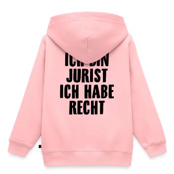 Juristen - Kinder Premium Organic Hoodie - Rosa - Hinten - AI Model Kid Female (0cm)