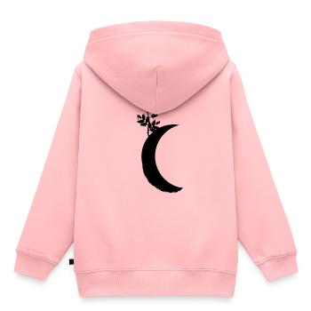 Rose Halbmond - Kinder Premium Organic Hoodie - Rosa - Hinten - AI Model Kid Female (0cm)