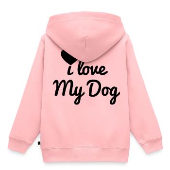 I love my dog - Kinder Premium Organic Hoodie - Rosa - Hinten - AI Model Kid Female (0cm)