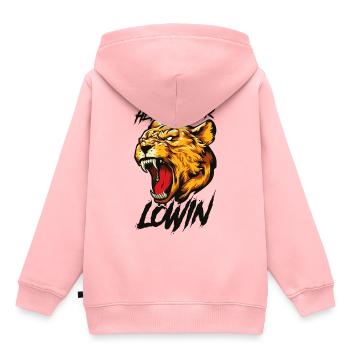Herz einer Löwin - Kinder Premium Organic Hoodie - Rosa - Hinten - AI Model Kid Female (0cm)