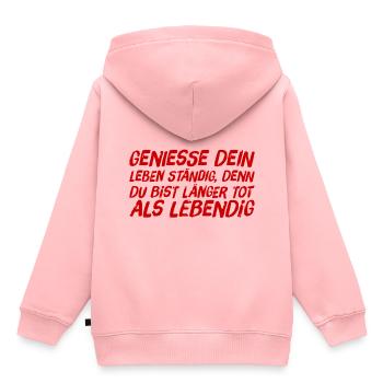 du bist länger tot als lebendig - Kinder Premium Organic Hoodie - Rosa - Hinten - AI Model Kid Female (0cm)