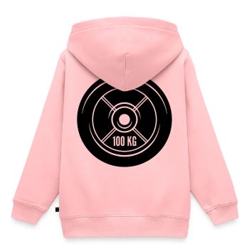 dumbbell icon weights - Kids Premium Organic Hoodie - rose - Back - AI Model Kid Female (0cm)