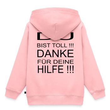Danke für deine Hilfe Corona Mundschutz Abstand - Kinder Premium Organic Hoodie - Rosa - Hinten - AI Model Kid Female (0cm)