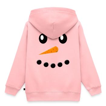 Schneemann Gesicht - Kinder Premium Organic Hoodie - Rosa - Hinten - AI Model Kid Female (0cm)