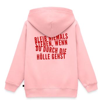 kämpf dich durch - Kinder Premium Organic Hoodie - Rosa - Hinten - AI Model Kid Female (0cm)