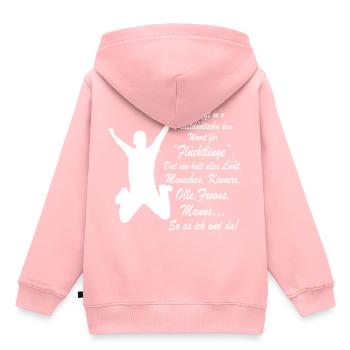 Flüchtling auf Plattdeutsch - Kinder Premium Organic Hoodie - Rosa - Hinten - AI Model Kid Female (0cm)