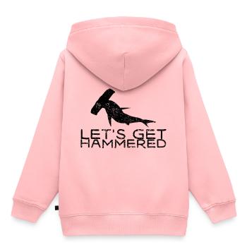 HAMMERHAI - Kinder Premium Organic Hoodie - Rosa - Hinten - AI Model Kid Female (0cm)