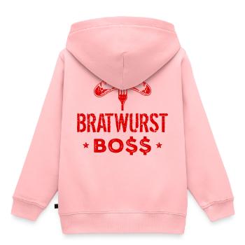 Bratwurst Boss Chefkoch - Kinder Premium Organic Hoodie - Rosa - Hinten - AI Model Kid Female (0cm)