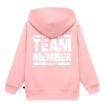 Membre de l’équipe Officiel - Sweat Premium à capuche enfant bio - rose - Dos - AI Model Kid Female (0cm)