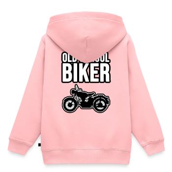 Old School Biker ! - Sweat Premium à capuche enfant bio - rose - Dos - AI Model Kid Female (0cm)