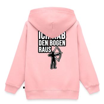 Ich hab den Bogen raus! - Kinder Premium Organic Hoodie - Rosa - Hinten - AI Model Kid Female (0cm)