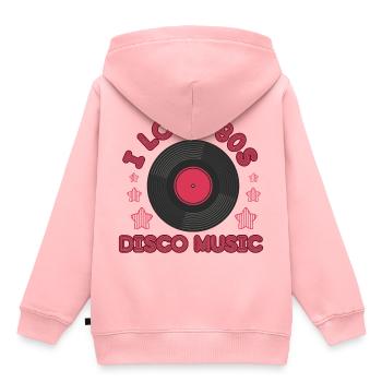 Funny retro i love 80s disco music pop gift - Kinder Premium Organic Hoodie - Rosa - Hinten - AI Model Kid Female (0cm)