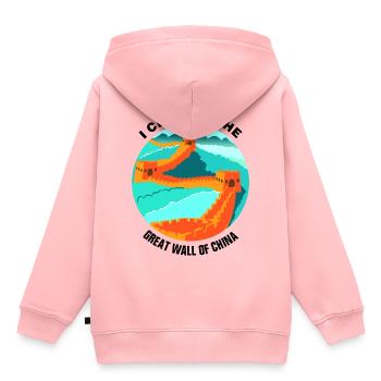 Chinesische Mauer China Wunder Denkmal Peking Aufs - Kinder Premium Organic Hoodie - Rosa - Hinten - AI Model Kid Female (0cm)