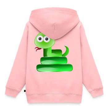Reptile serpent - Sweat Premium à capuche enfant bio - rose - Dos - AI Model Kid Female (0cm)