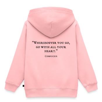 Zitat des Philosophen - Kinder Premium Organic Hoodie - Rosa - Hinten - AI Model Kid Female (0cm)