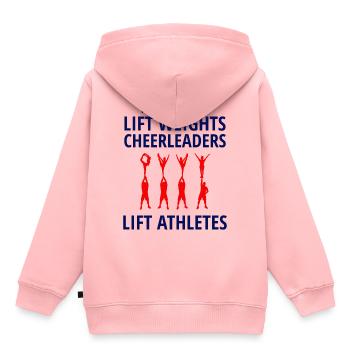 Cheerleader Cheerleading Jubel Lustig - Kinder Premium Organic Hoodie - Rosa - Hinten - AI Model Kid Female (0cm)