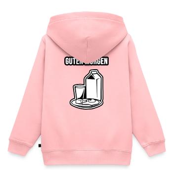 Guten Morgen Spruch - Kinder Premium Organic Hoodie - Rosa - Hinten - AI Model Kid Female (0cm)